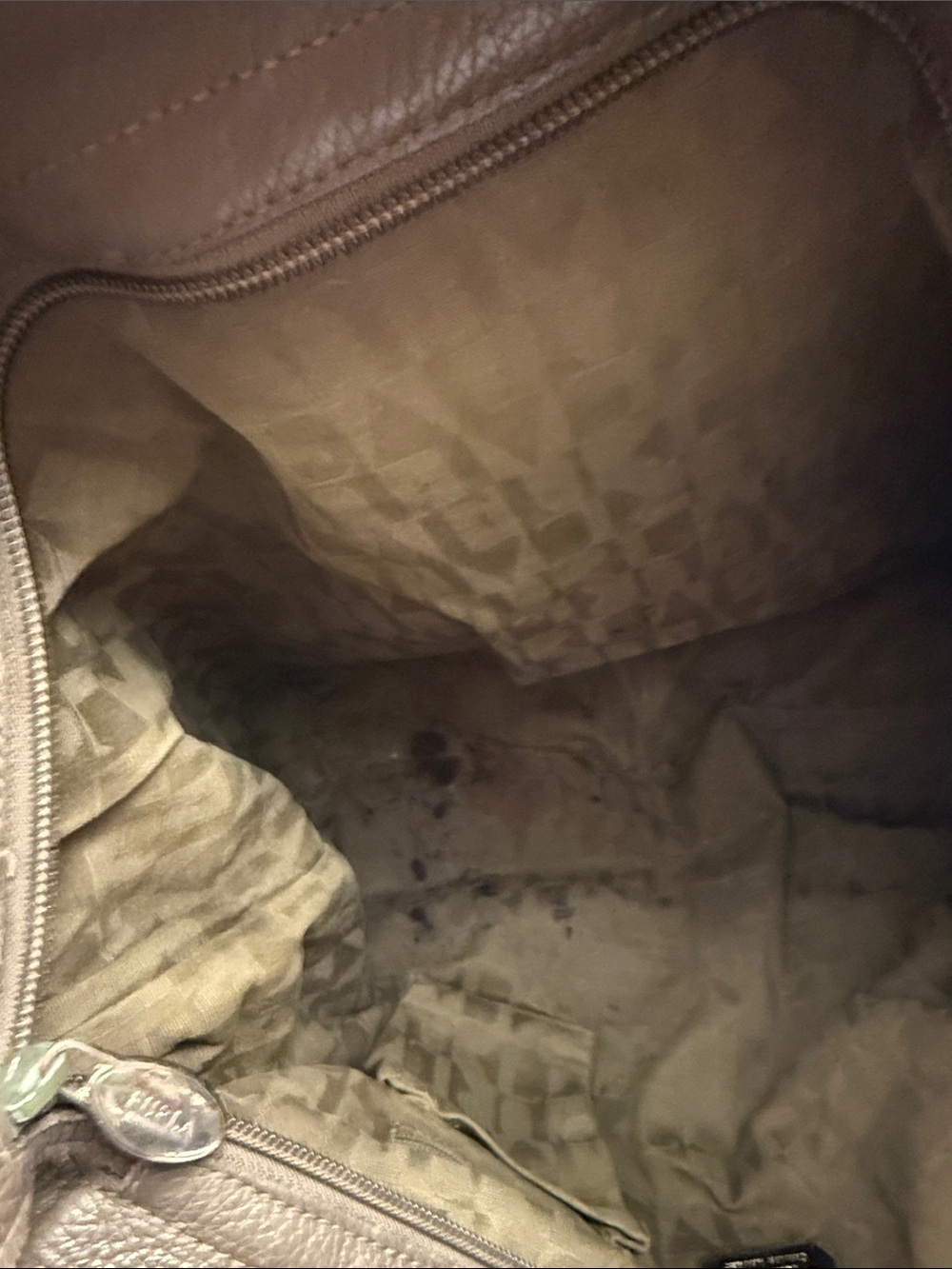 Furla Taupe Pebbled Leather Tote Bag - Picture 13 of 13